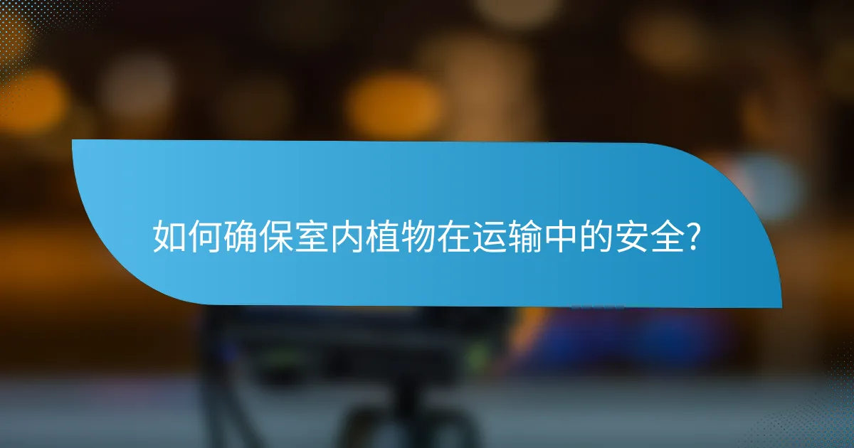 如何确保室内植物在运输中的安全?